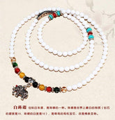 INPHIC-天然水晶白硨磲手鏈珍珠貝女士多層圈108顆佛珠手串五行互補